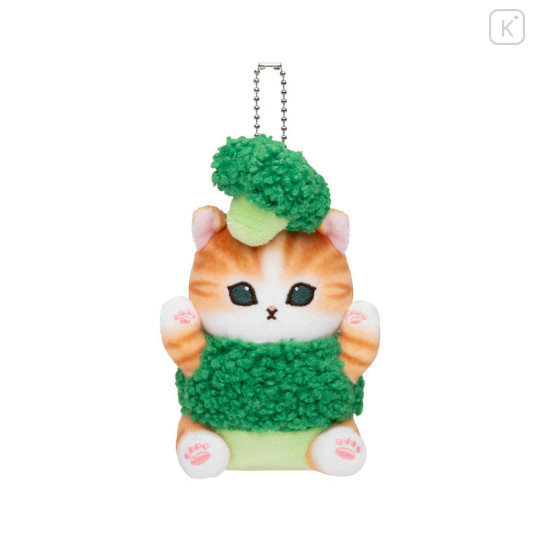 Japan Mofusand Mofumofu Marche Freshly Harvested Mascot Holder - Cat / Broccoli - 6