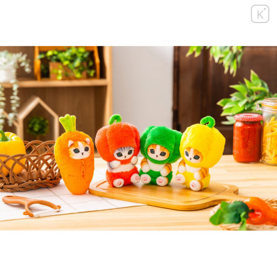 Japan Mofusand Mofumofu Marche Freshly Harvested Mascot Holder - Vegetable Cat / Bok Choy - 5