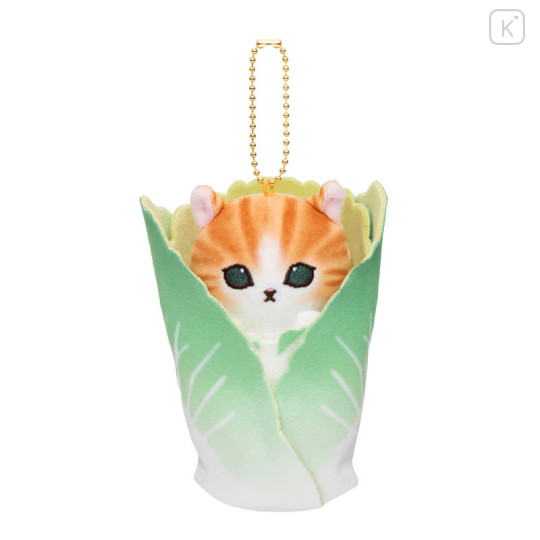 Japan Mofusand Mofumofu Marche Freshly Harvested Mascot Holder - Vegetable Cat / Chinese Cabbage - 1