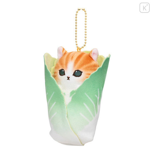 Japan Mofusand Mofumofu Marche Freshly Harvested Mascot Holder - Vegetable Cat / Chinese Cabbage - 8