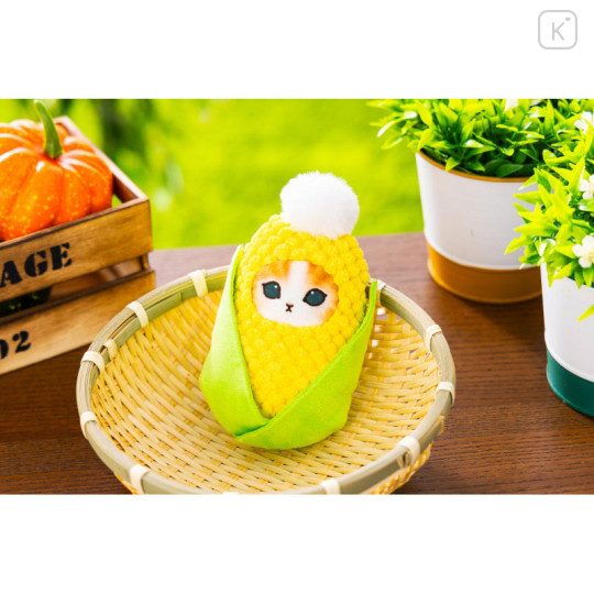 Japan Mofusand Mofumofu Marche Freshly Harvested Mascot Holder - Cat / Corn - 2