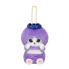 Japan Mofusand Mofumofu Marche Freshly Harvested Mascot Holder - Fruit Cat / Blueberry