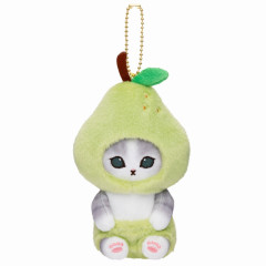 Japan Mofusand Mofumofu Marche Freshly Harvested Mascot Holder - Fruit Cat / Pear