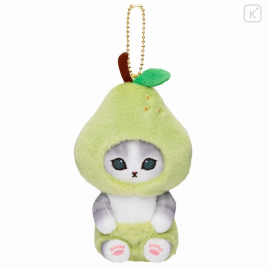 Japan Mofusand Mofumofu Marche Freshly Harvested Mascot Holder - Cat / Pear - 6