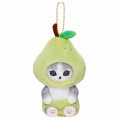Japan Mofusand Mofumofu Marche Freshly Harvested Mascot Holder - Cat / Pear - 6