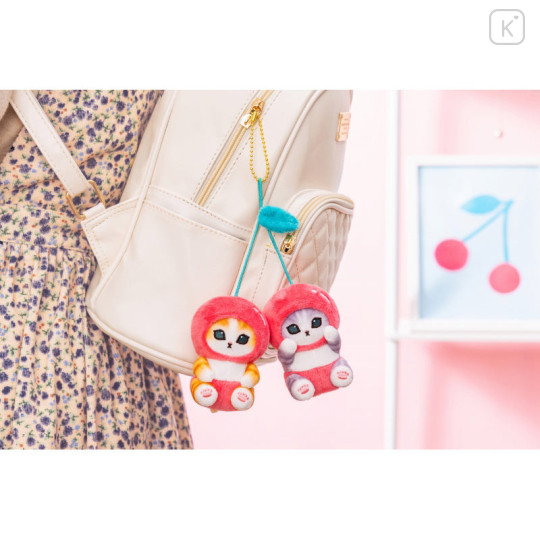 Japan Mofusand Mofumofu Marche Freshly Harvested Mascot Holder - Fruit Cat : Cherry - 2