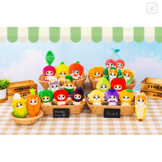 Japan Mofusand Mofumofu Marche Freshly Harvested Mascot Holder - Fruit Cat : Cherry - 6