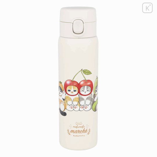 Japan Mofusand Mofumofu Marche One Push Water Bottle - Fruit Cat - 1