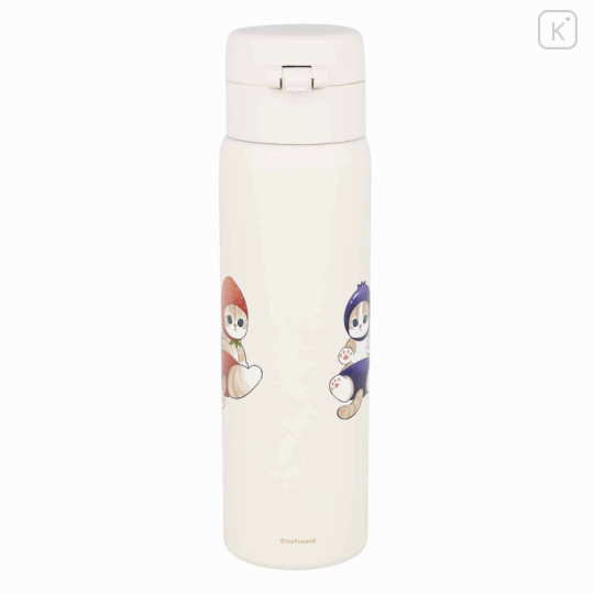 Japan Mofusand Mofumofu Marche One Push Water Bottle - Fruit Cat - 5