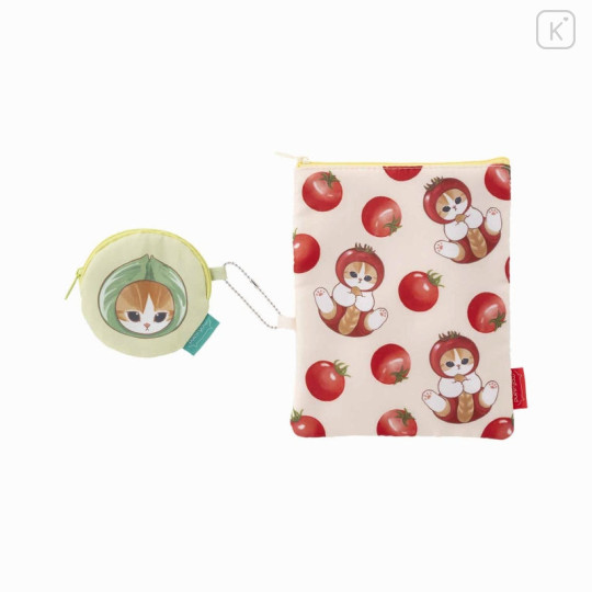 Japan Mofusand Mofumofu Marche 2 Size Gadget Pouch - Vegetable Cat / Tomato - 1