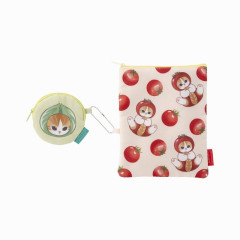 Japan Mofusand Mofumofu Marche 2 Size Gadget Pouch - Vegetable Cat / Tomato