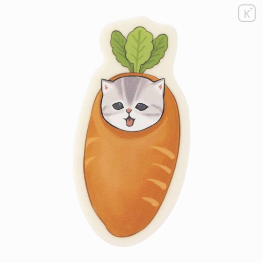 Japan Mofusand Mofumofu Marche Sleeping Acrylic Badge - Cat / Carrot - 1