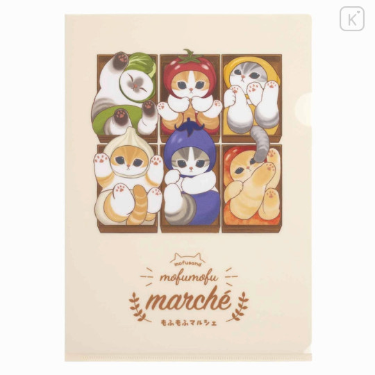 Japan Mofusand Mofumofu Marche A4 Clear File - Cat / Assortment - 1