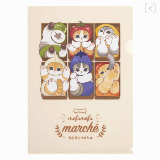 Japan Mofusand Mofumofu Marche A4 Clear File - Vegetable Cat / Assortment - 1