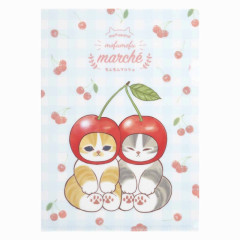 Japan Mofusand Mofumofu Marche A4 Clear File - Cat / Cherry
