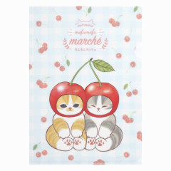 Japan Mofusand Mofumofu Marche A4 Clear File - Fruit Cat / Cherry