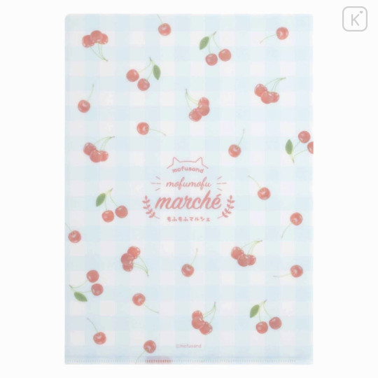 Japan Mofusand Mofumofu Marche A4 Clear File - Fruit Cat / Cherry - 4