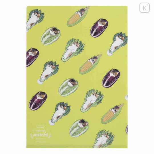 Japan Mofusand Mofumofu Marche A4 Clear File - Vegetable Cat / Sleeping - 4