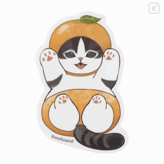 Japan Mofusand Mofumofu Marche Vinyl Sticker - Fruit Cat / Orange - 1