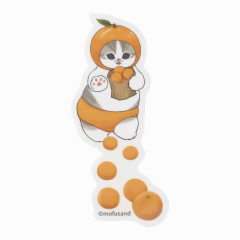 Japan Mofusand Mofumofu Marche Vinyl Sticker - Cat / Orange Roll