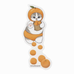 Japan Mofusand Mofumofu Marche Vinyl Sticker - Fruit Cat / Orange Roll