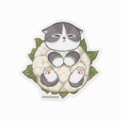Japan Mofusand Mofumofu Marche Vinyl Sticker - Cat / Cauliflower