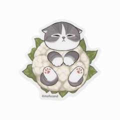 Japan Mofusand Mofumofu Marche Vinyl Sticker - Vegetable Cat / Broccoli