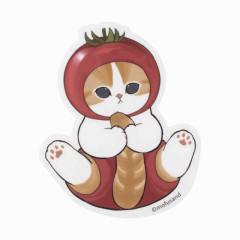 Japan Mofusand Mofumofu Marche Vinyl Sticker - Vegetable Cat / Tomato