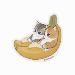 Japan Mofusand Mofumofu Marche Vinyl Sticker - Fruit Cat / Banana Nyan