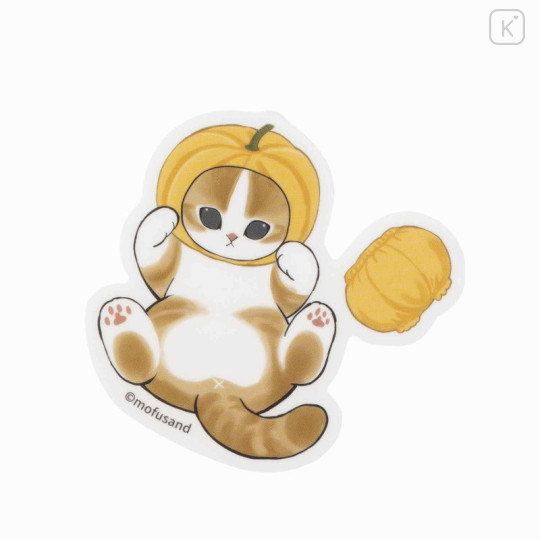 Japan Mofusand Mofumofu Marche Vinyl Sticker - Vegetable Cat / Pumpkin Halloween - 1