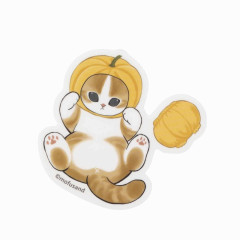 Japan Mofusand Mofumofu Marche Vinyl Sticker - Vegetable Cat / Pumpkin Halloween