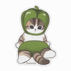 Japan Mofusand Mofumofu Marche Vinyl Sticker - Cat / Green Pepper