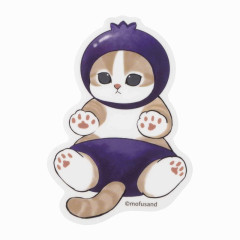 Japan Mofusand Mofumofu Marche Vinyl Sticker - Fruit Cat / Blueberry