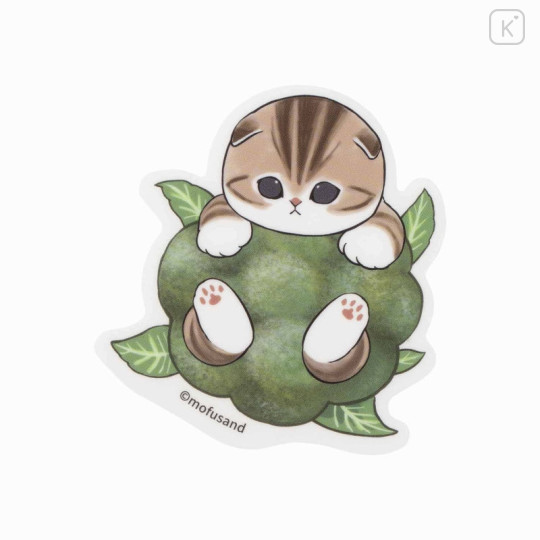 Japan Mofusand Mofumofu Marche Vinyl Sticker - Vegetable Cat / Broccoli - 1