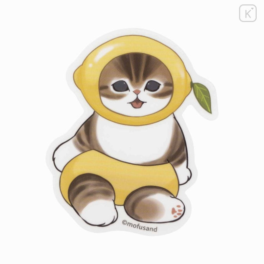 Japan Mofusand Mofumofu Marche Vinyl Sticker - Fruit Cat / Lemon - 1