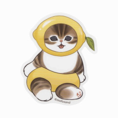 Japan Mofusand Mofumofu Marche Vinyl Sticker - Fruit Cat / Lemon