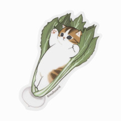 Japan Mofusand Mofumofu Marche Vinyl Sticker - Vegetable Cat / Turnip