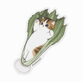 Japan Mofusand Mofumofu Marche Vinyl Sticker - Vegetable Cat / Turnip - 1