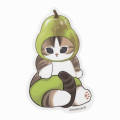Japan Mofusand Mofumofu Marche Vinyl Sticker - Cat / Pear - 1
