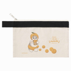 Japan Mofusand Mofumofu Marche Flat Pouch - Fruit Cat / Orange