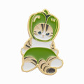 Japan Mofusand Mofumofu Marche Pin Badge - Cat / Green Pepper - 1