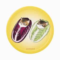 Japan Mofusand Mofumofu Marche Water Absorption Coaster - Vegetable Cat / Chinese Cabbage Nyan