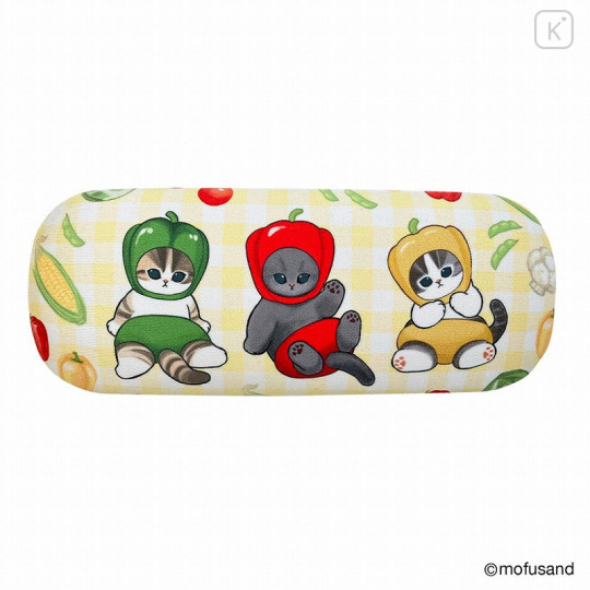 Japan Mofusand Mofumofu Marche Glasses Case with Cloth - Vegetable Cat - 3