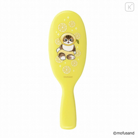 Japan Mofusand Mofumofu Marche Hair Brush - Fruit Cat / Lemon Nyan - 1