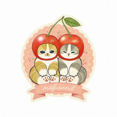 Japan Mofusand Mofumofu Marche Big Vinyl Sticker - Fruit Cat / Cherry Nyan