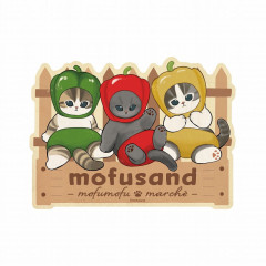 Japan Mofusand Mofumofu Marche Big Vinyl Sticker - Vegetable Cat / Bell Pepper Nyan