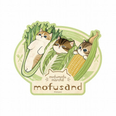 Japan Mofusand Mofumofu Marche Big Vinyl Sticker - Vegetable Cat / Lettuce Corn Nyan