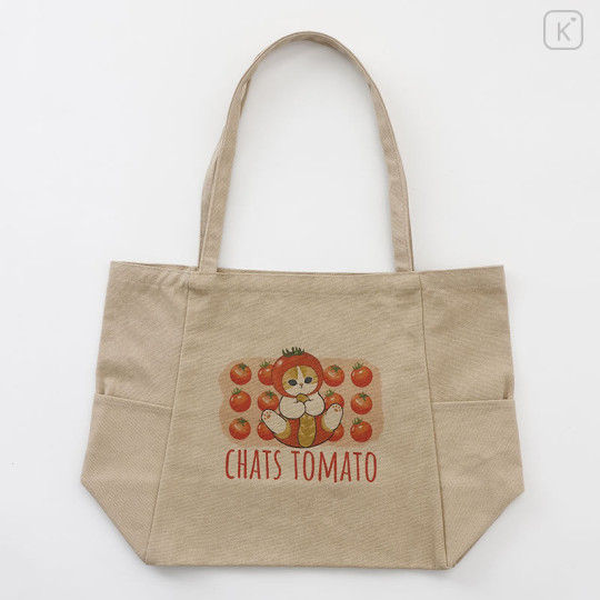 Japan Mofusand Mofumofu Marche Tote Bag - Cat / Tomato Beige - 1