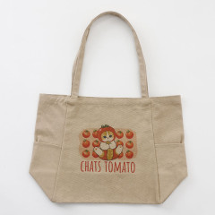 Japan Mofusand Mofumofu Marche Tote Bag - Cat / Tomato Beige