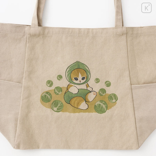 Japan Mofusand Mofumofu Marche Tote Bag - Cat / Cabbage Beige - 4